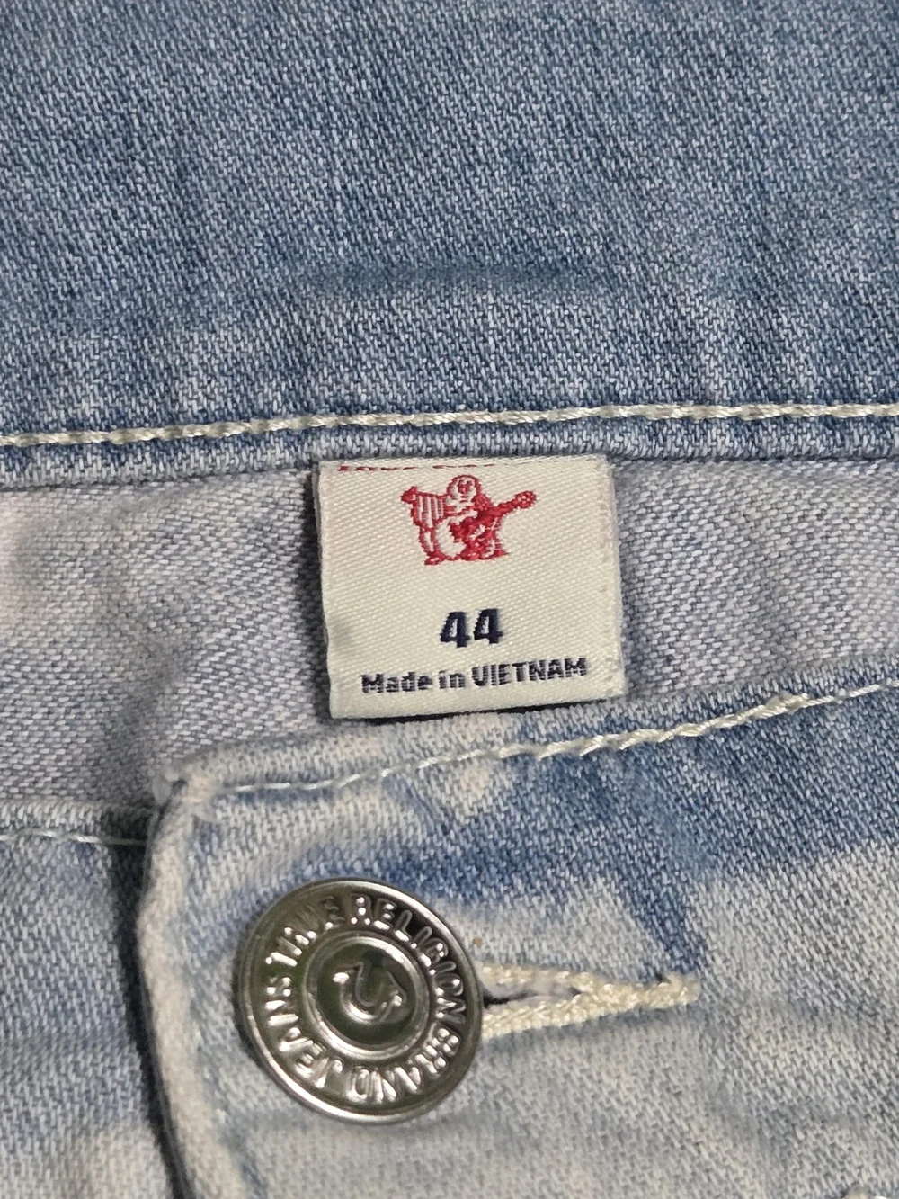 True Religion Ricky Cut Off Blue Jean Shorts Men's 44 Relaxed Straight